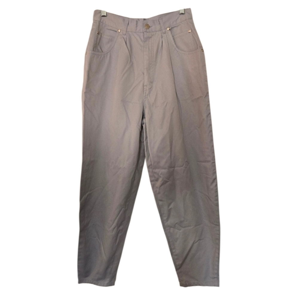 Vintage 90s Gitano Light Gray Pleated Front Pants Heart Detail Button